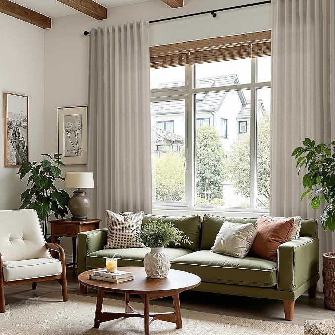 Modern Farmhouse Linen Curtains 96 Inches Long - Image 6