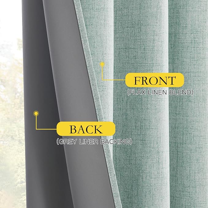 NICETOWN Linen Blackout 108 inch Curtains - Image 7