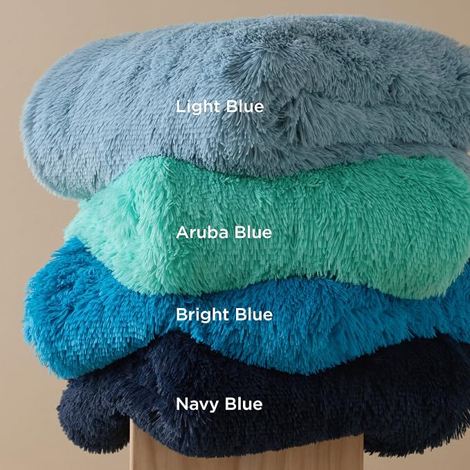 Bedsure GentleSoft Fluffy Light Blue Blankets Queen Size - Image 9