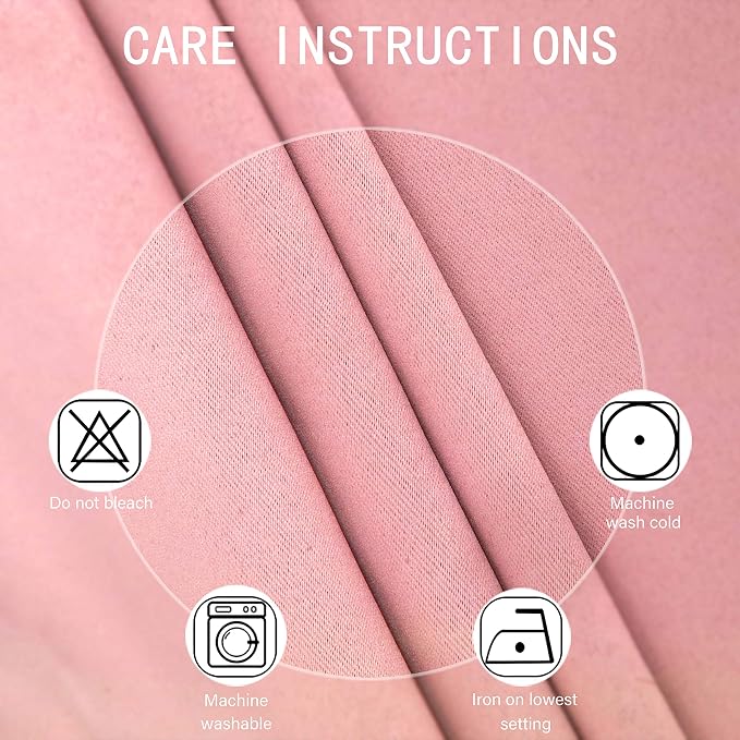 LEMOMO Pink Thermal Blackout Curtains/38 x 54 Inch/Set of 2 Panels Room - Image 4