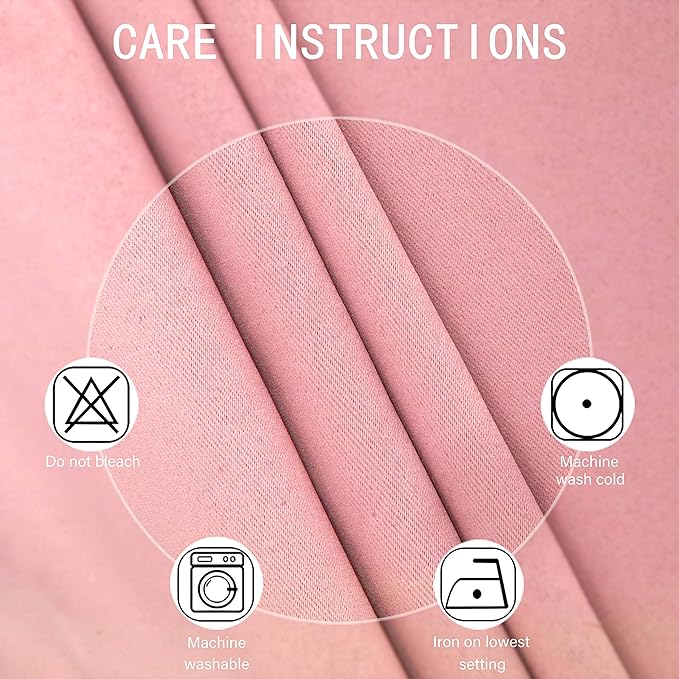LEMOMO Baby Pink Blackout Curtains/42 x 63 Inch/Set of Two Panels Grommet - Image 4