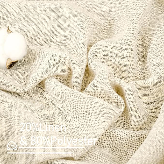 Faux Linen Window Curtains 63 inches Long - Image 2
