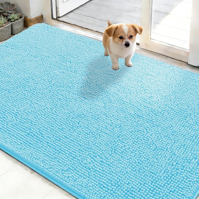 OLANLY Dog Door Mat for Muddy Paws 50x30, Super Absorbent Chenille Mud Mat | by OLANLY