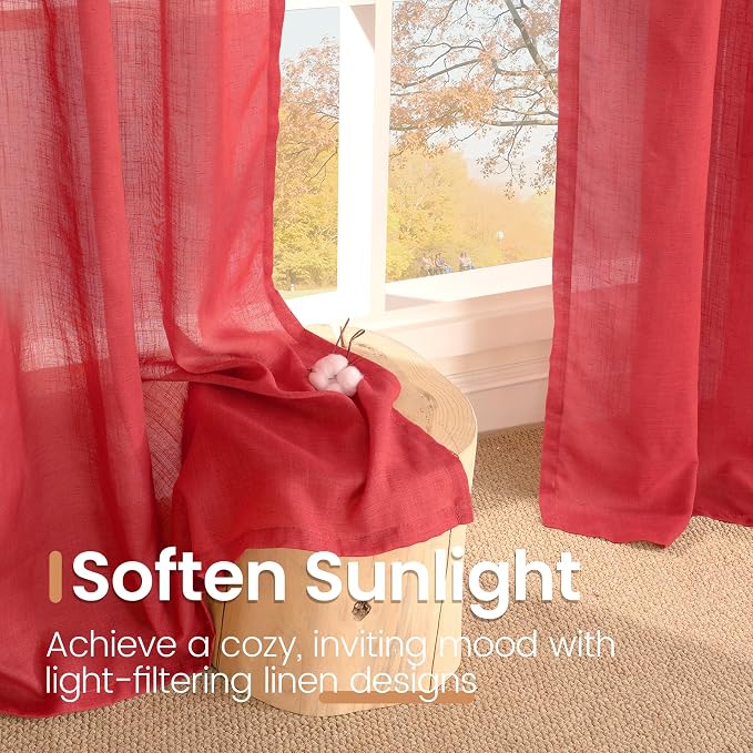 BGment 96 Inches Long Linen Curtains - Image 5