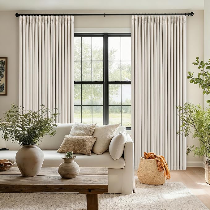 Natural Pinch Pleat Extra Long 120 Inch Blackout Curtains - Image 7