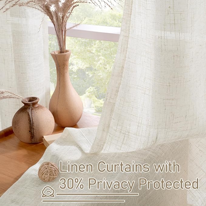 Natural Linen Curtains 84 Inches Long - Image 5