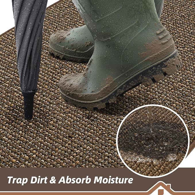 BEQHAUSE Dirt Trapper Door Mat 20" x 48", Non-Slip Washable Doormats, Low - Image 3
