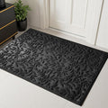 Black Leaves Outdoor Indoor Entrance Door mat, Absorbent Durable Heavy Duty by VivaNest