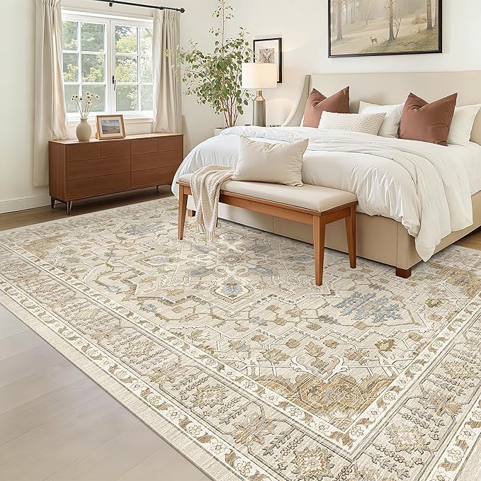 Madane 6x9 Area Rugs for Living Room, Stain Resistant Washable Rugs, Non-Slip - Image 3