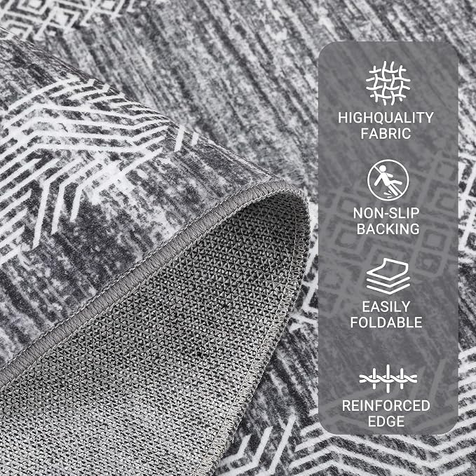 GarveeHome Modern Geometric Area Rug 2x3 Distressed Bordered Washable Non Slip - Image 2