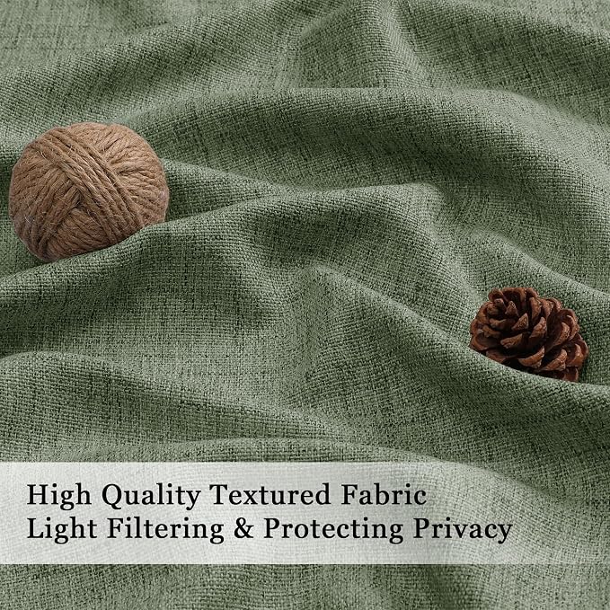 OWENIE Sage Green Valances for Windows 1 Pcs 24 Inch Length, Light Filtering - Image 2