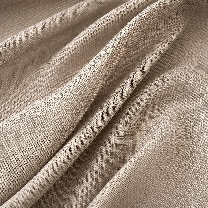 MIULEE Taupe Linen Curtains 52x63 Inch Long 2 Panel - Image 4