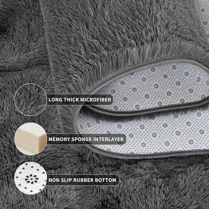 Tepook Soft Fluffy Rugs for Bedroom, 4x6 Area Rug for Living Room, Modern - Image 5