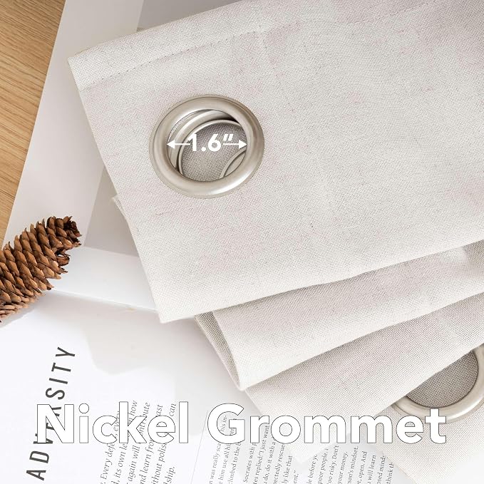 H.VERSAILTEX 2 Pack Ultra Luxurious High Woven Linen Elegant Curtains Grommet - Image 5