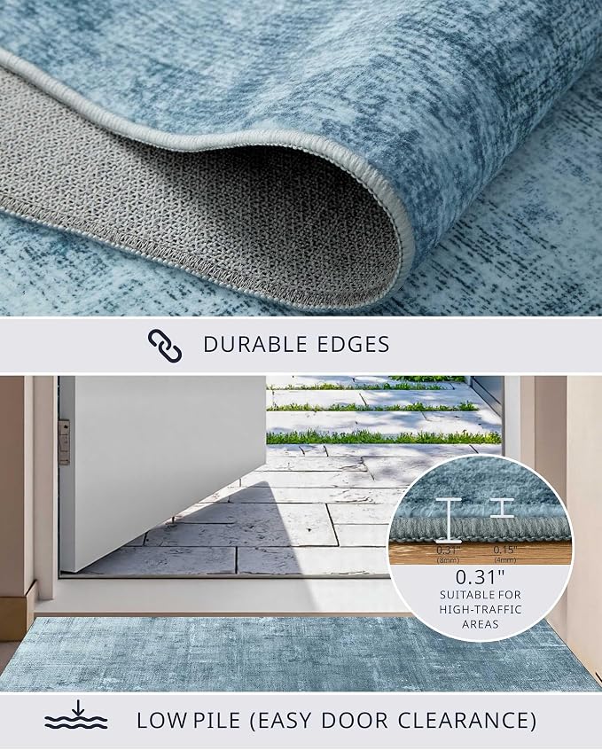 Latte&Fog 10x14 Area Rug for Living Room, Extra Large Blue Modern Abstract - Image 5