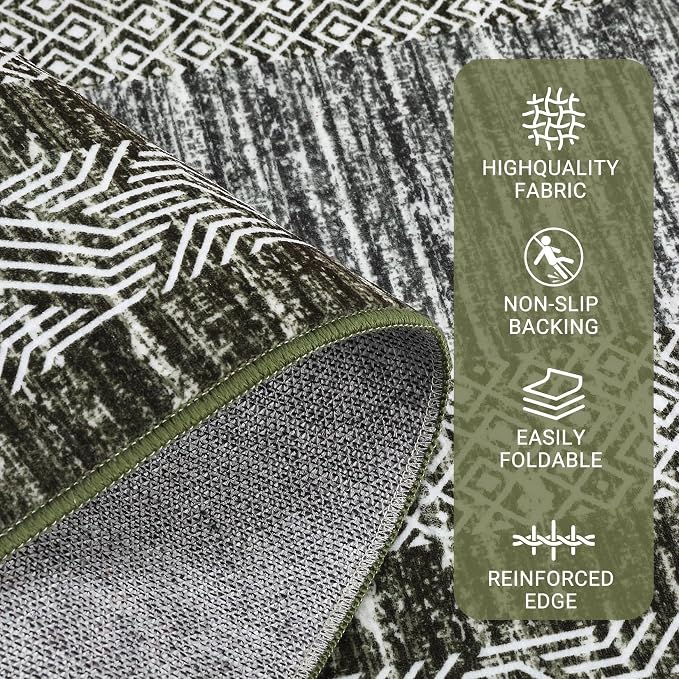 GarveeHome Modern Geometric Area Rug 2x3 Distressed Bordered Washable Non Slip - Image 3