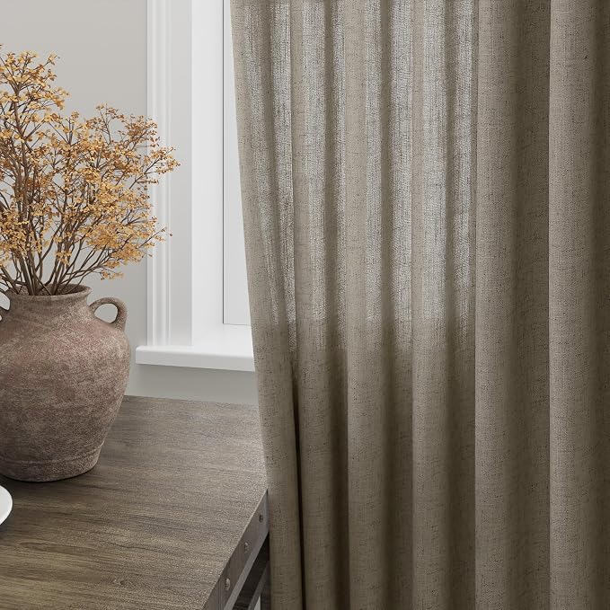 Extra Long Mocha Curtains 2 Panels 102 Inches Long - Image 3