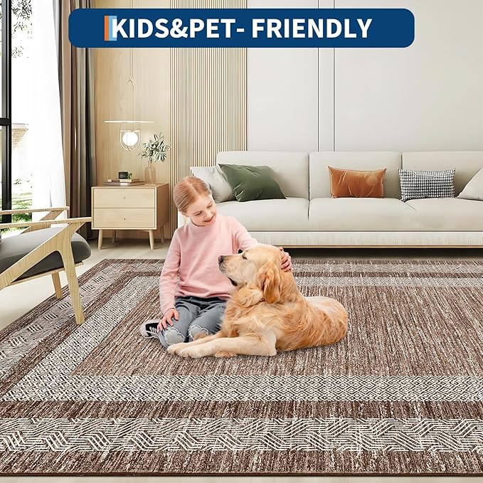 GarveeHome Area Rug 8x10 Modern Geometric Living Room Rug Non Slip, Thin - Image 6