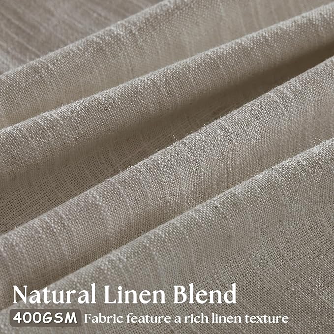 Burlywood Birch 84 Inches Long 70 Inch Wide Linen Curtains Pinch Pleated | - Image 3