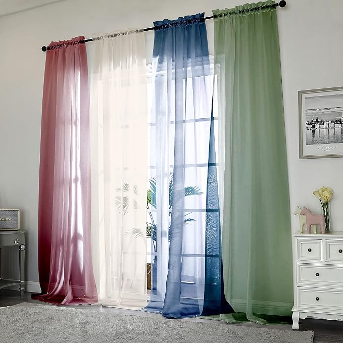 Chyhomenyc Living Room Sheer Curtains 96 Length 2 Panels Set - Image 7