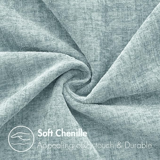 MIULEE Pack of 2 Light Blue Throw Pillow Covers 20x20 Inch Soft Chenille Pillow - Image 2