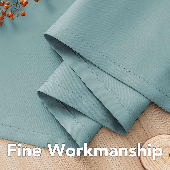 H.VERSAILTEX Window Treatment Blackout Thermal Insulated Room Darkening Solid Grommet Curtains/Drapes for Bedroom (Set of 2 Panels,52 by 63 Inch Long, Mineral Blue)