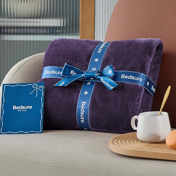 Bedsure GentleSoft Fleece Bed Blankets Large Size Purple - Image 7