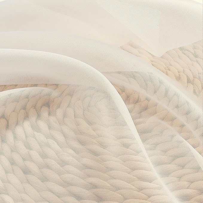 Chyhomenyc Cream Sheer Curtains 78 Inches Long 2 Panels Set - Image 7