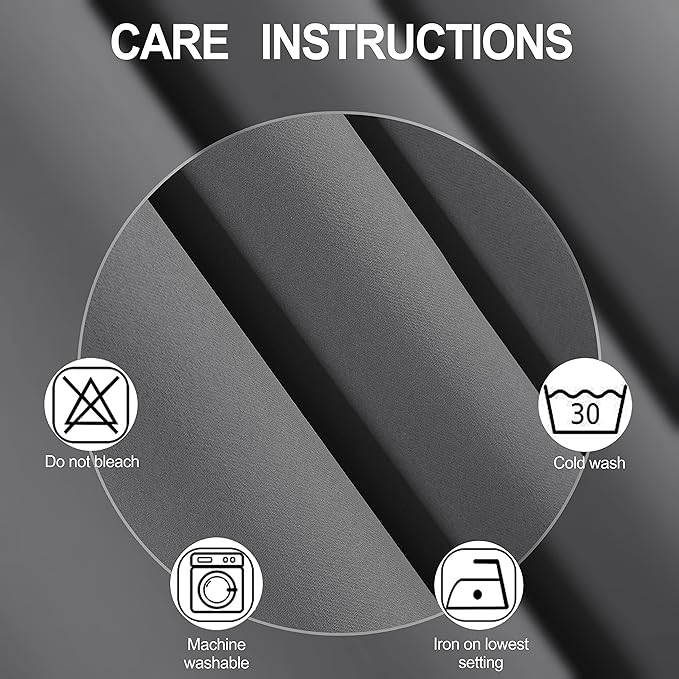 Frost Grey Thermal Blackout Curtains/52 x 54 Inch/Set of 2 Panels Room - Image 4