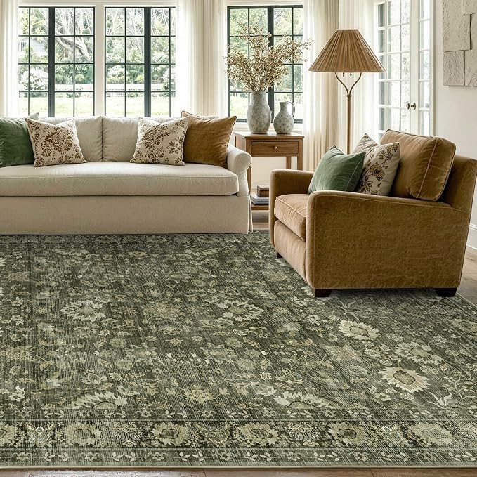 5x7 Ft Area Rugs for Living Room, Soft Non-Slip Machine Washable Rug, Vintage - Image 5