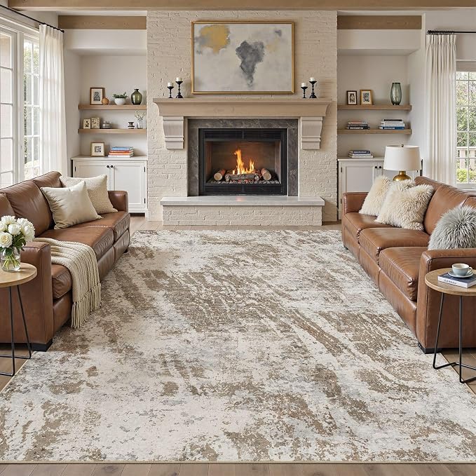DMOYEST 7x9 Washable Area Rug: Abstract Modern Non-Slip Carpet, Soft Low Pile - Image 5