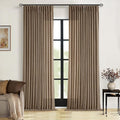 98 Inch Pinch Pleat Flax Linen Semi Sheer Dutch Cocoa Curtains 2 Panels | Light by Twodrapes