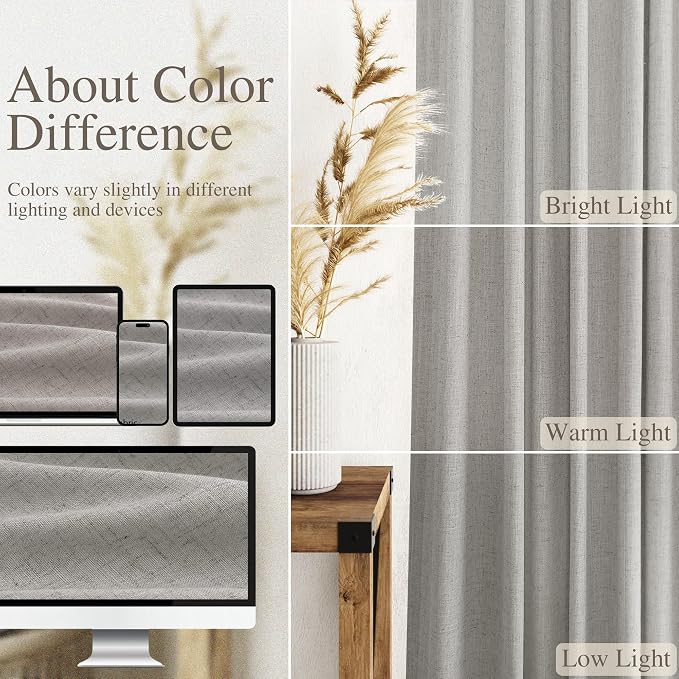 Nanspring Light Gray Linen Curtains - Image 3