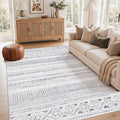 cotiled Washable Area Rugs Boho Living Room Rug Non Slip | Solve Modern Neutral by COTILED