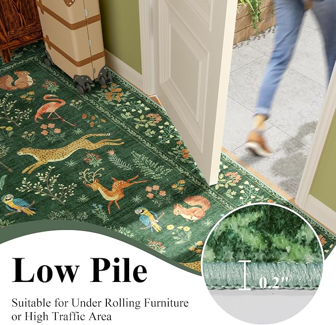 DUKINO 5x7 Area Rugs, Washable Animal Rug - Image 7