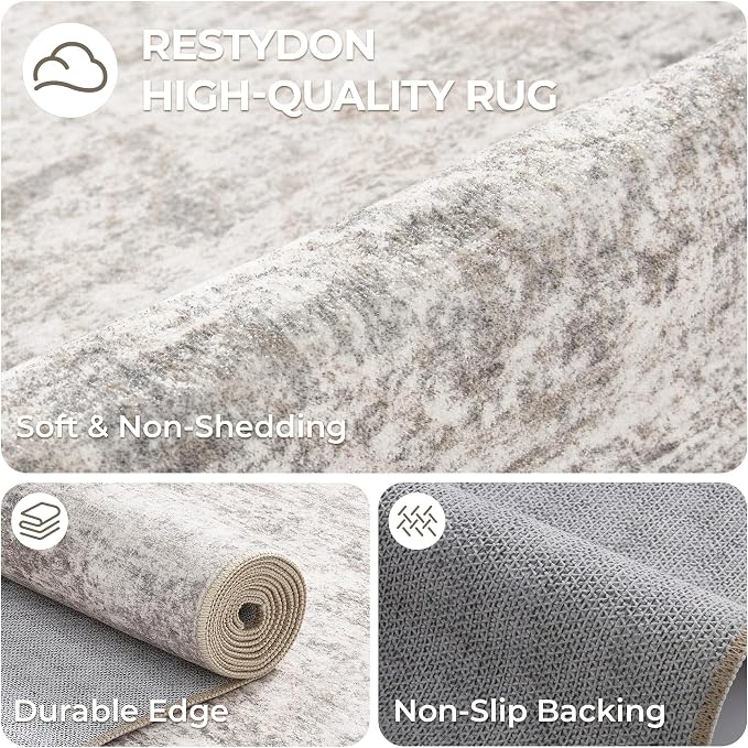 2x3 Rug Non Slip, Small Washable Entryway Rug, Taupe | Welcome Mat, Runner - Image 7