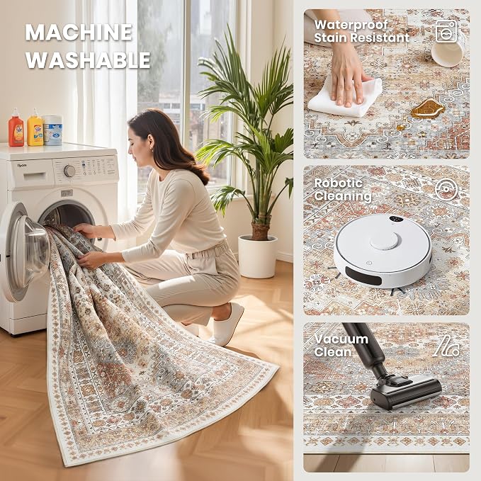 3x14 Runner Rug Non Slip, Washable Hallway Runner Rug, Living Room, Extra Long - Image 6