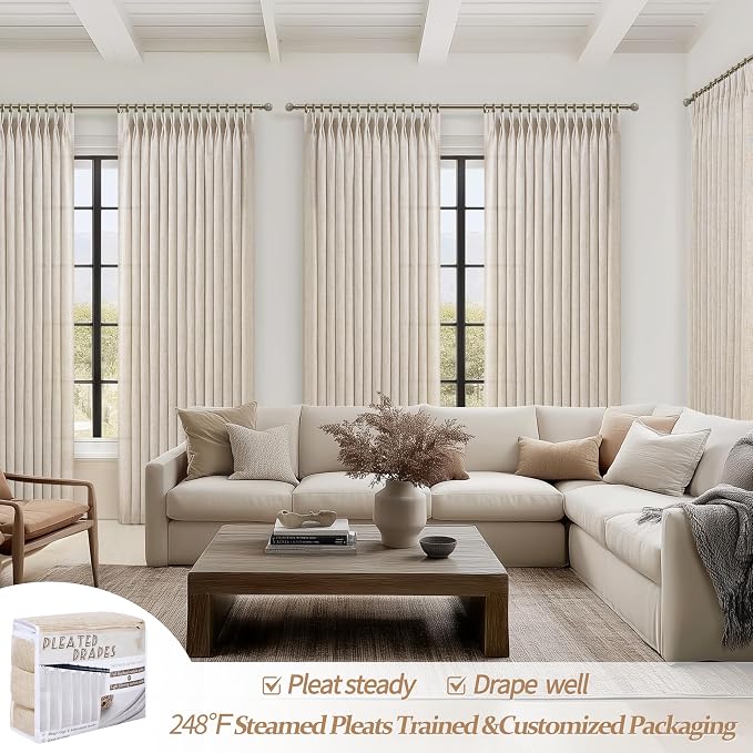 Thick Linen Extra Wide 70 x 90 Inch Curtains - Image 5