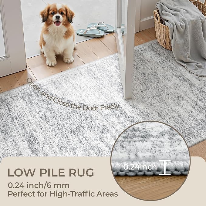 2'6 x 12' Runner Rug Non Slip, Washable Kitchen Rugs, Living Room, Long Rug - Image 6