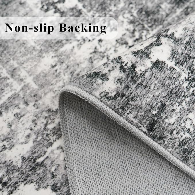 Washable 2x3 Entryway Area Rugs: Abstract Water Resistant Kitchen Rug Non-Slip - Image 3