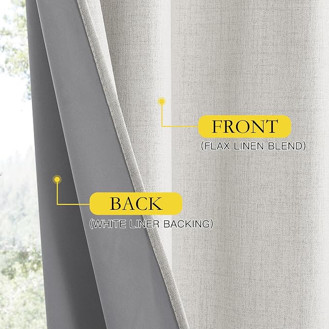 NICETOWN 100% Black Out Curtains 63 inch Long 2 Panels, Thermal Insulated Short - Image 5