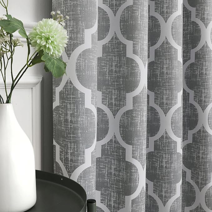 Beauoop Lattice Blackout Window Valance Curtain Panels Thermal Insulated Noise - Image 5