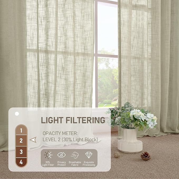 90 Inch Long Sheer Linen Curtains - Image 5