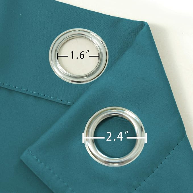 LEMOMO Sea Teal Thermal Blackout Curtains/52 x 84 Inch/Set of 2 Panels Room - Image 6