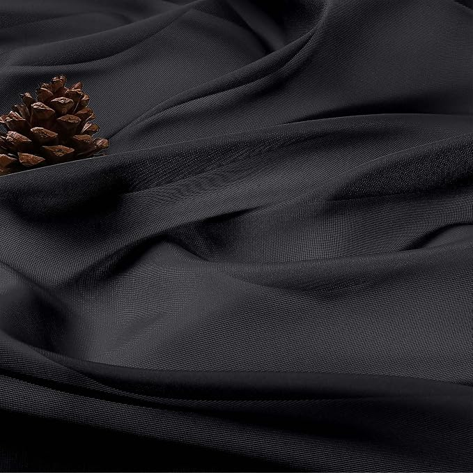 Chyhomenyc Black Sheer Curtains 78 Inches Long 2 Panels Set - Image 8