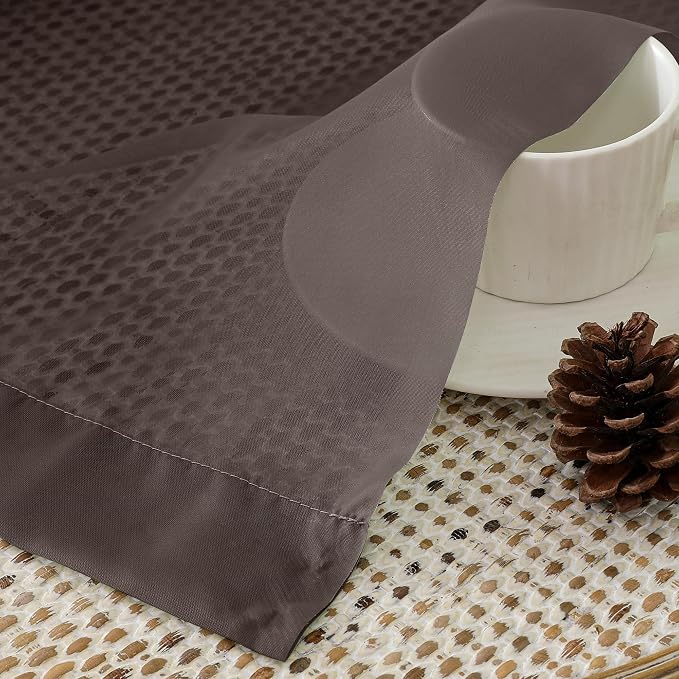 Aiyufeng Chocolate Sheer Curtains 54 Inches Long 2 Panels, Solid Voile Top Dual - Image 3