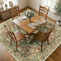RELEANY Washable Area Rug, Square 8'x8', Brick/Brown/Green | Non-Slip, Water by RELEANY