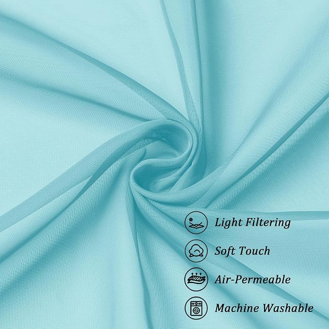 Chyhomenyc Sheer Curtains 63 Inch Length 2 Panels Set, Light Filtering Rod - Image 7