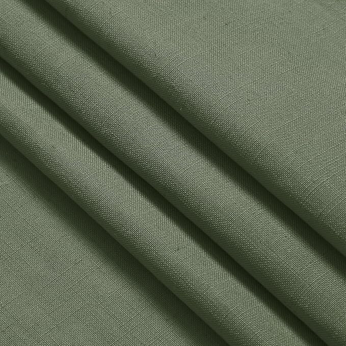 Nanspring Olive Green Linen Curtains 63 Inches Length 2 Panels Set - Image 7