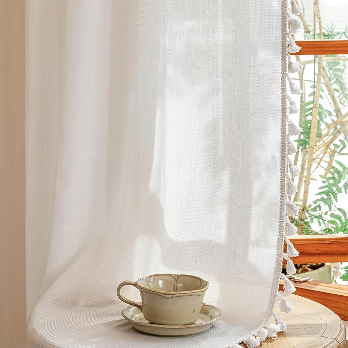 MYSKY HOME 84 inches Length White Curtains - Image 9